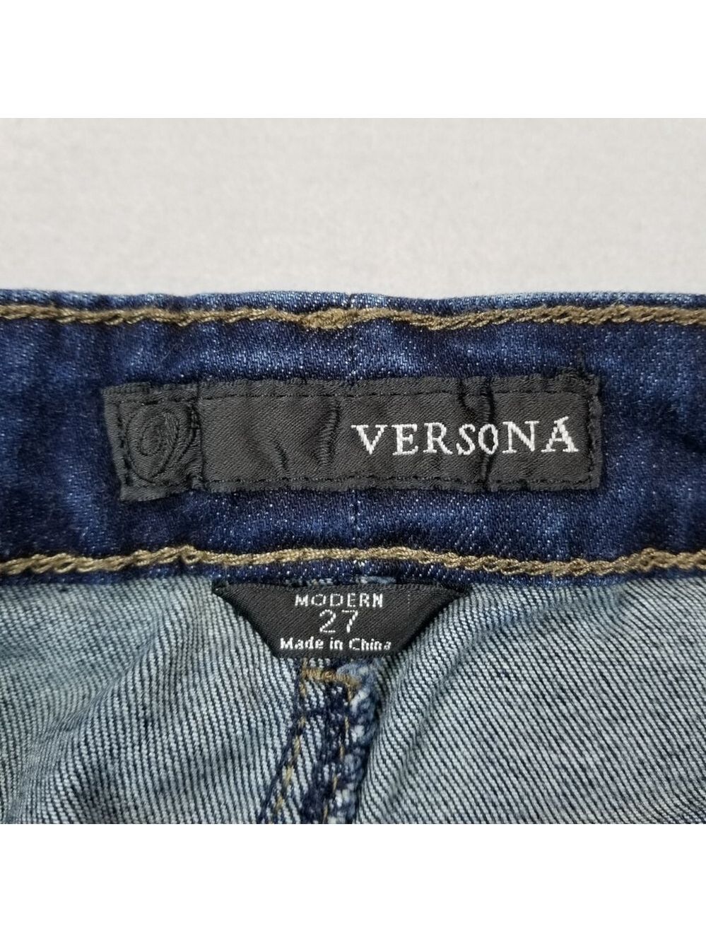 Versona Jeans Size 27 Blue Denim Modern Stretch 26X27 Straight - Picture 9 of 11